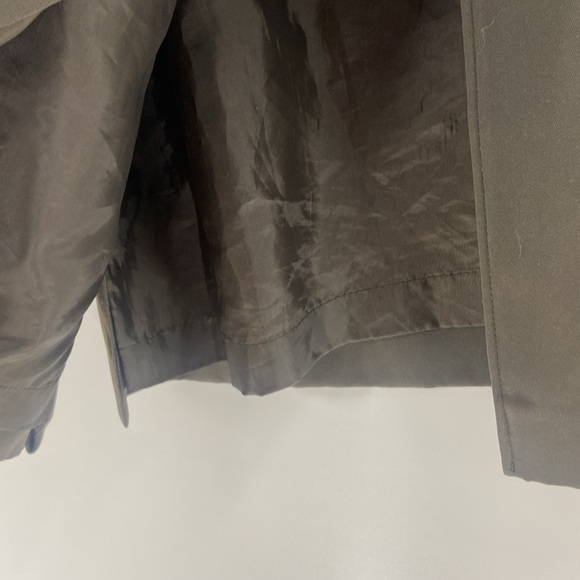 Gallery petite muted grey color car coat button front pockets - Picture 7 of 15